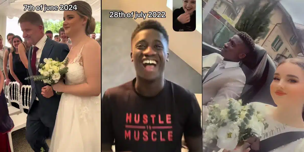 Man's wedding to caucasian girlfriend goes viral on online 