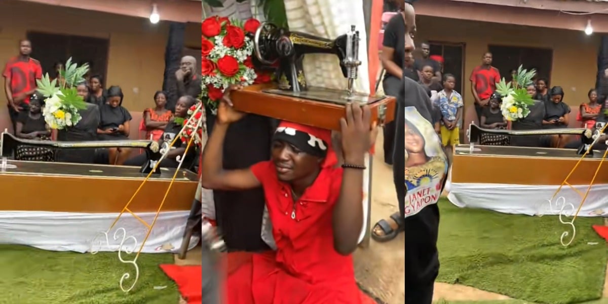 Ghanaian tailor laid to rest in coffin shaped like sewing machine