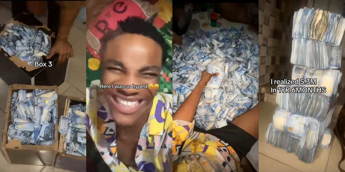 Nigerian man sparks reactions after showing off ₦5.3m savings in 1 year, 6 months