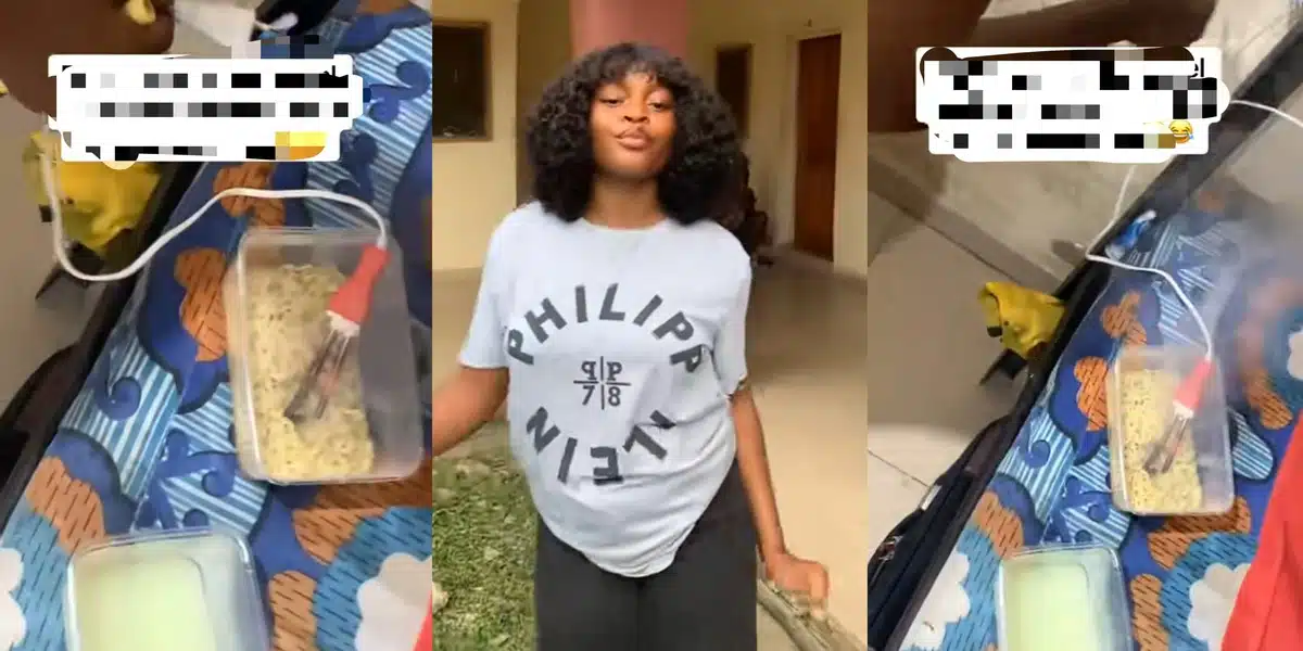 Nigerian lady discovers new way to cook noodles with electric water heater, social media reacts