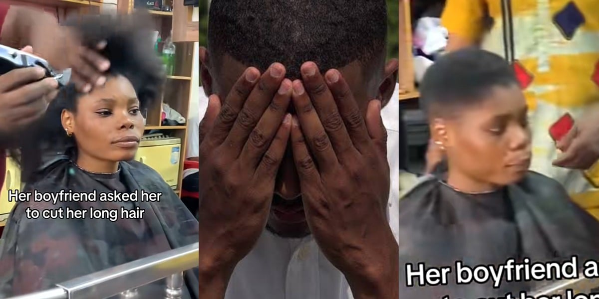 Nigerian man sparks outrage, orders girlfriend to cut her hair due to excessive male attention