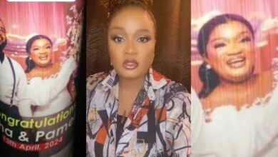 Nigerian mother prints daughter's wedding picture on water bottle to show the world she's married
