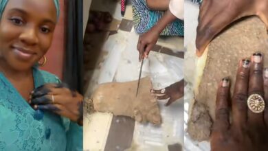 Nigerian woman shocked as wealthy friend gifts her a tiny slice of yam during visit