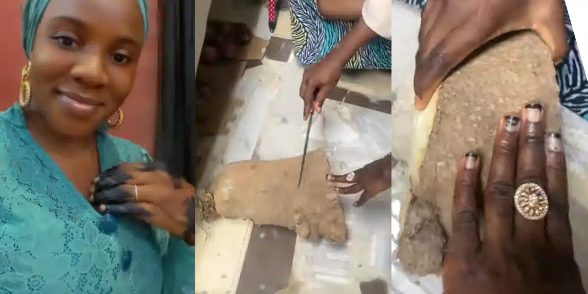 Nigerian woman shocked as wealthy friend gifts her a tiny slice of yam during visit