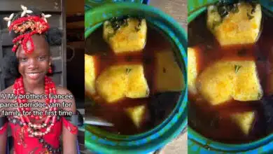Nigerian lady breaks internet, shows off porridge yam prepared by brother's fiancée on first visit