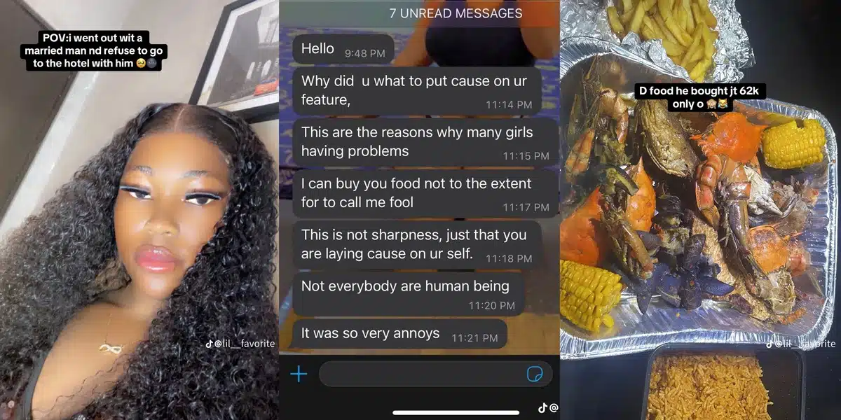 Nigerian lady leaks married man's message after refusing to visit hotel with him following lunch date