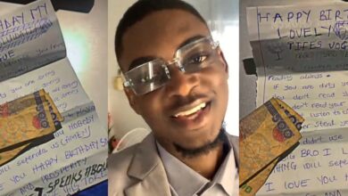 Nigerian man receives ₦500 and touching birthday letter from youngest sibling