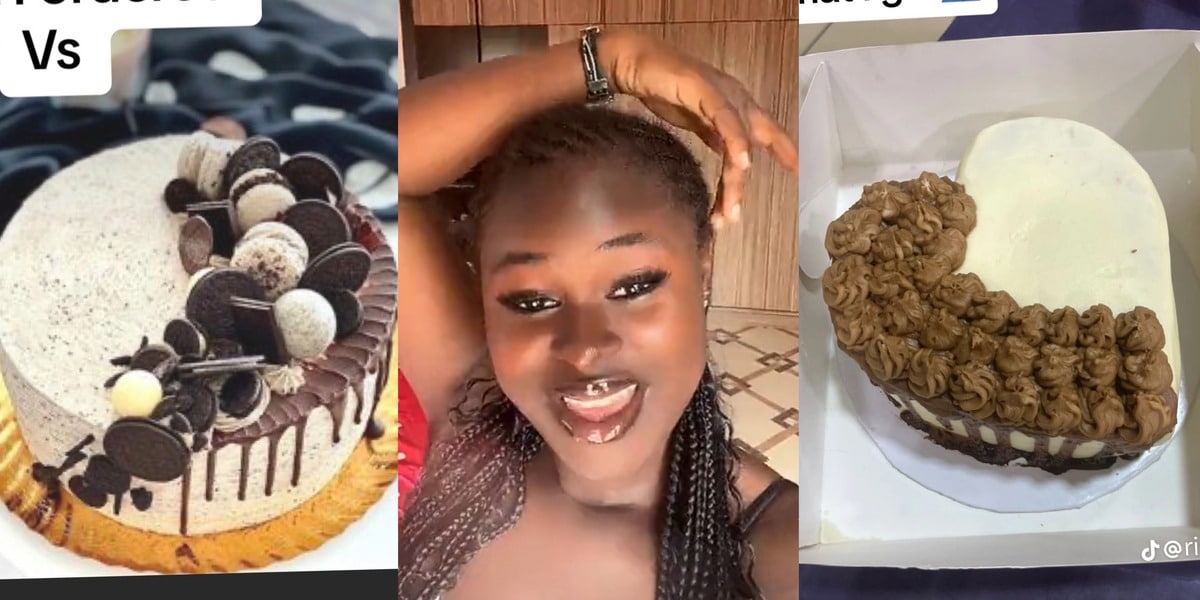 Nigerian lady shares photos of ordered vs received cake