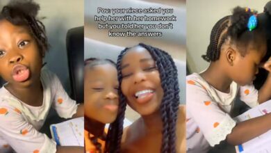 Nigerian lady shares embarrassing video as she admits not knowing answers to niece's school assignment