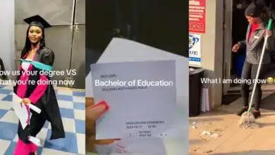 Beautiful lady shows what she studied in university vs. what she does for a living