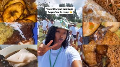 Nigerian lady boasts of 'fine girl privilege' at NYSC camp, shows off free food