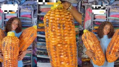 Nigerian businesswoman shows off pillow that looks like roasted corn