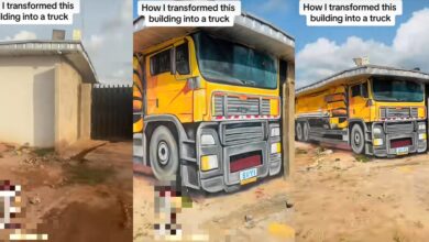 Nigerian artist's video of building transformed into a truck wows the internet