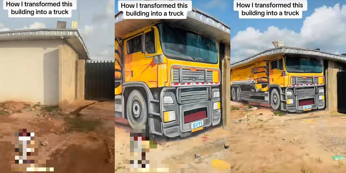 Nigerian artist's video of building transformed into a truck wows the internet