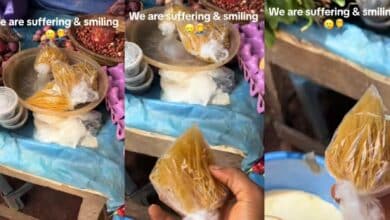 Man shocked as he sees spaghetti sold in nylons for N100