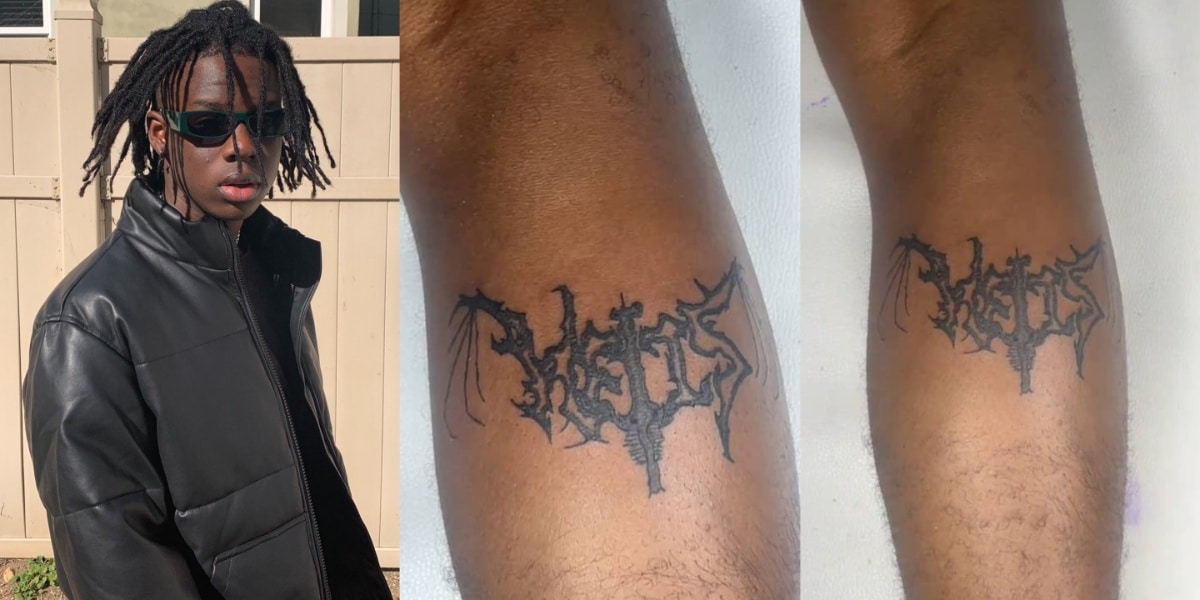 Devoted fan tattoos Rema's new album on his leg