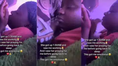 Man shares touching moment girlfriend prayed for him at 1:30 am while he was working