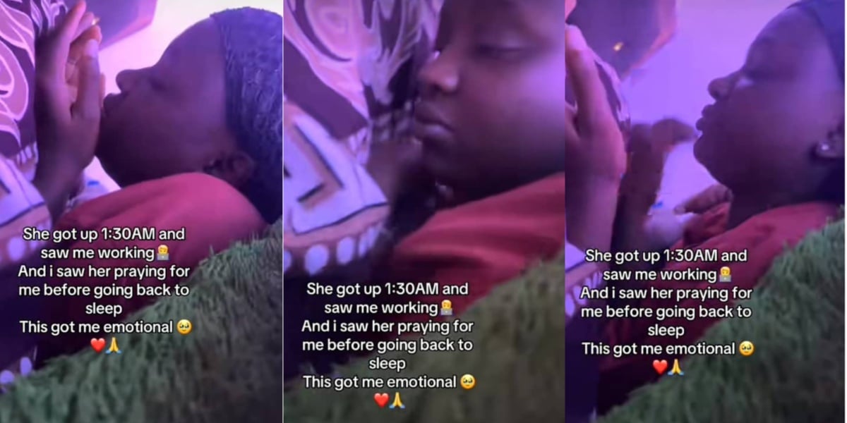 Man shares touching moment girlfriend prayed for him at 1:30 am while he was working