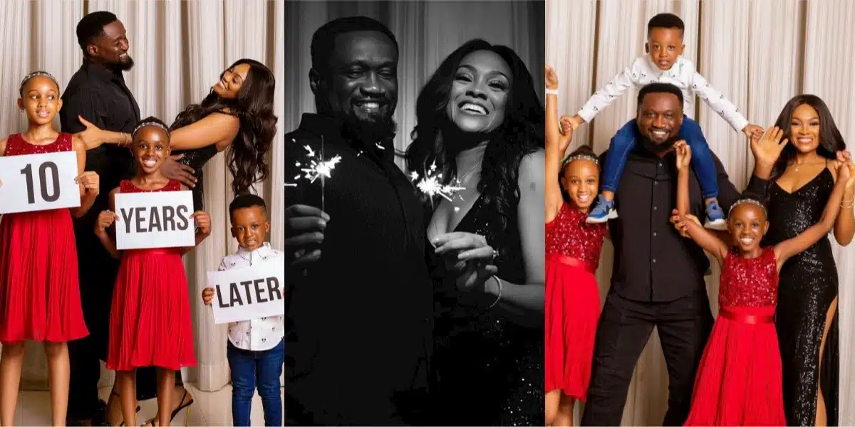 Jude Okoye and his wife celebrate their 10th wedding anniversary