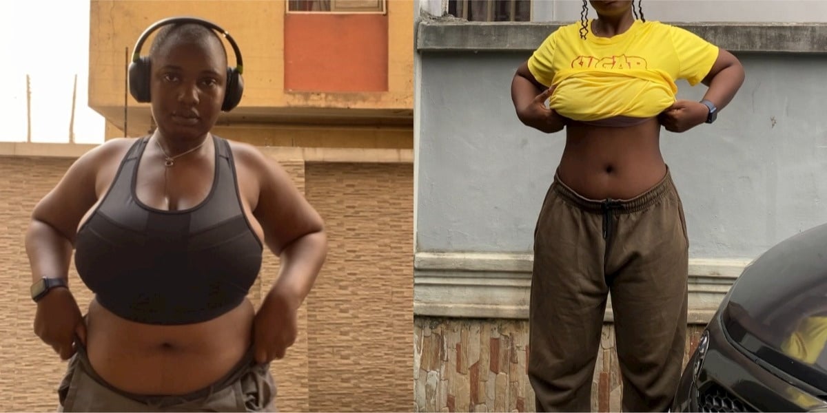 Nigerian lady stuns many as she shares amazing 7-month body transformation