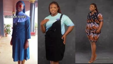 Lady's 10-year transformation sets tongues wagging