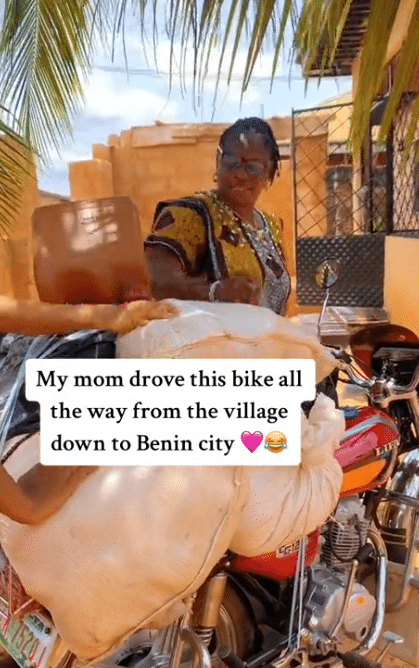 Daughter in shock as mother travels on bike from village to Benin to deliver food to her