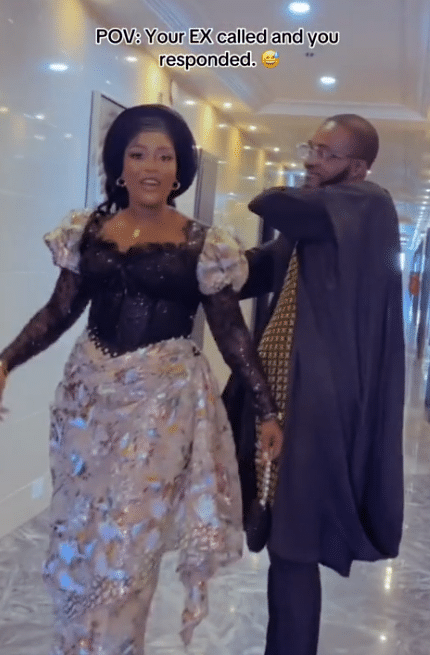 Nigerian lady reconciles with ex-boyfriend after breakup, marries him, shares adorable video