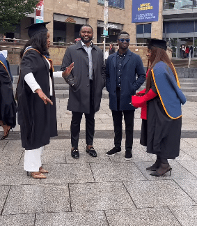 Adorable moment wives hail their husbands for sponsoring their UK master's degrees