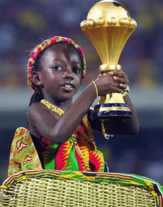 New photo of little girl who carried 2008 AFCON Trophy causes serious buzz