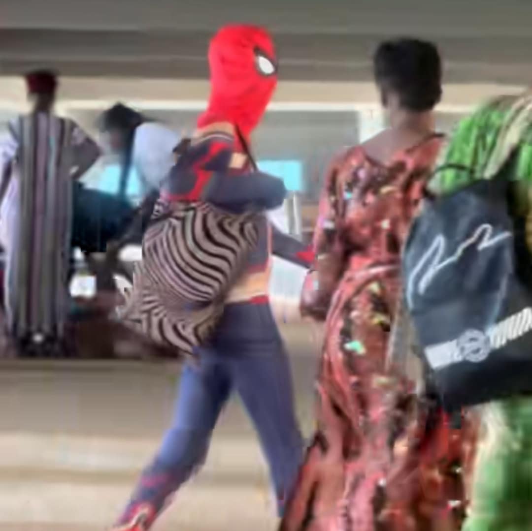 Social media buzzes as OOU student wears spider-man costume to class