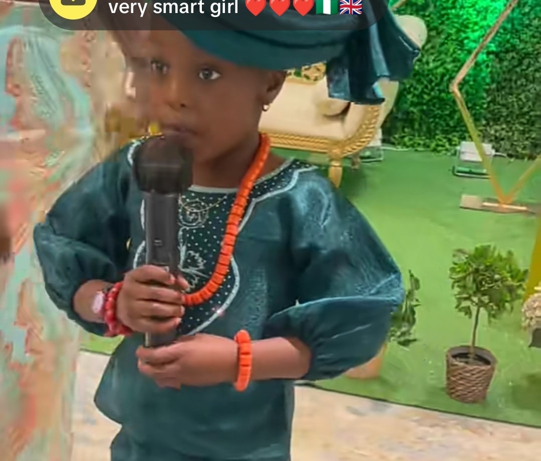 Nigerian girl steals the show at UK wedding, demands money to read letter