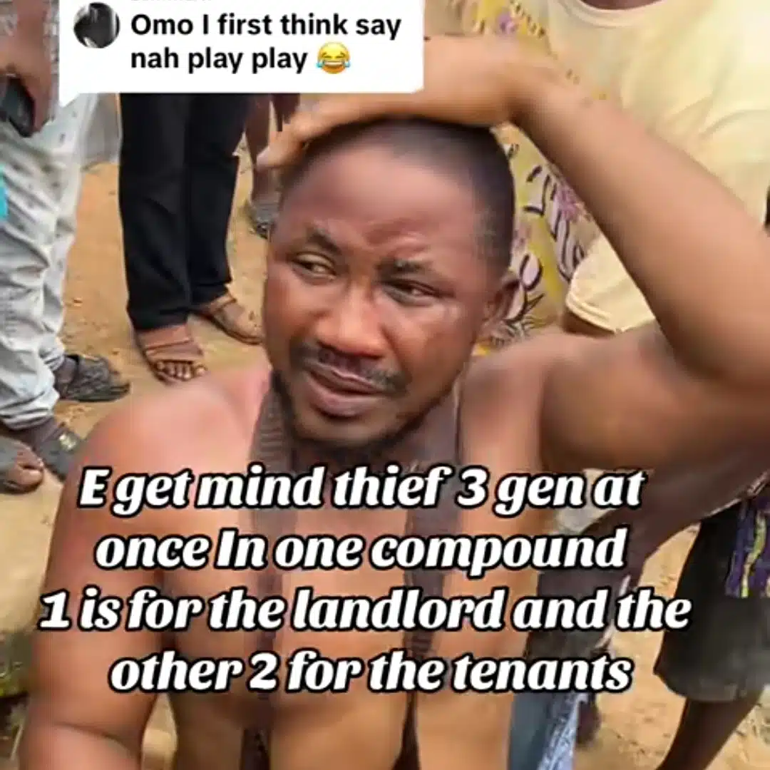 Nigerian man faces public humiliation for stealing 3 generators