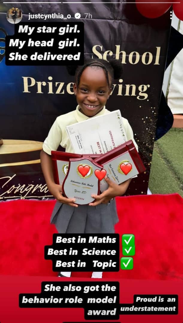 Ebuka Obi-Uchendu’s daughter, Jewel bags multiple awards in school