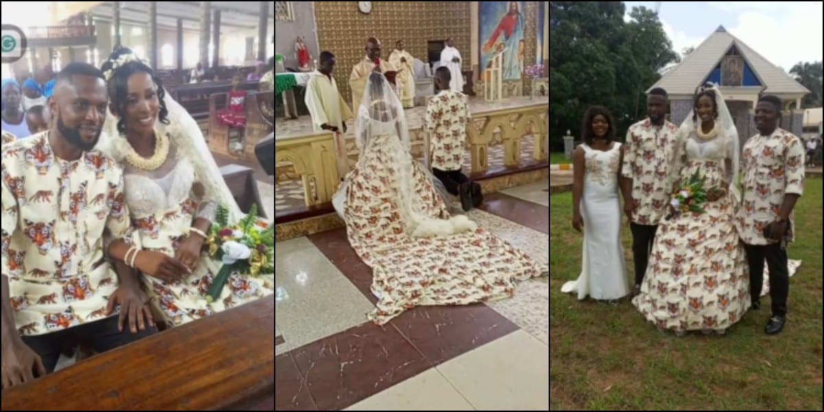 Nigerian couple ties the knot in stunning Isi Agu attire