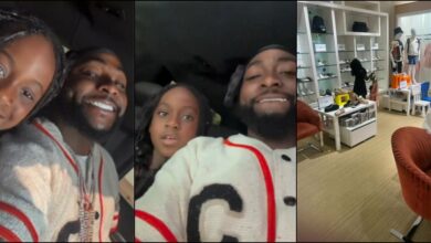 Adorable moment Davido takes daughter, Hailey for shopping in US