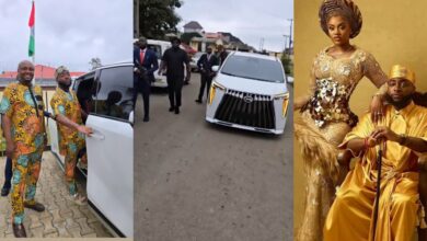 Sensational singer, Davido makes a grand entrance in Osun State cruising in the luxurious car he and his wife, Chioma got as wedding gift.