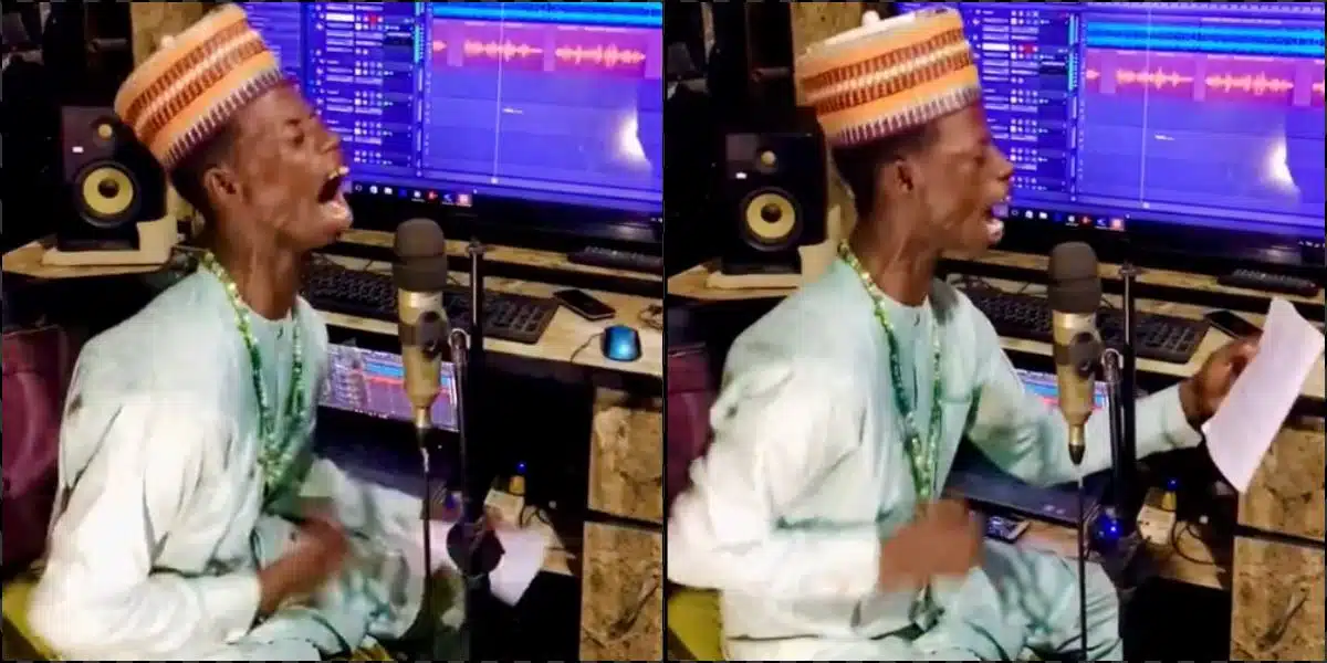 Upcoming artiste's passionate studio session sparks reactions