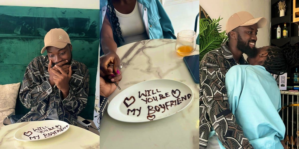 Love wins as lady proposes to man in a romantic way