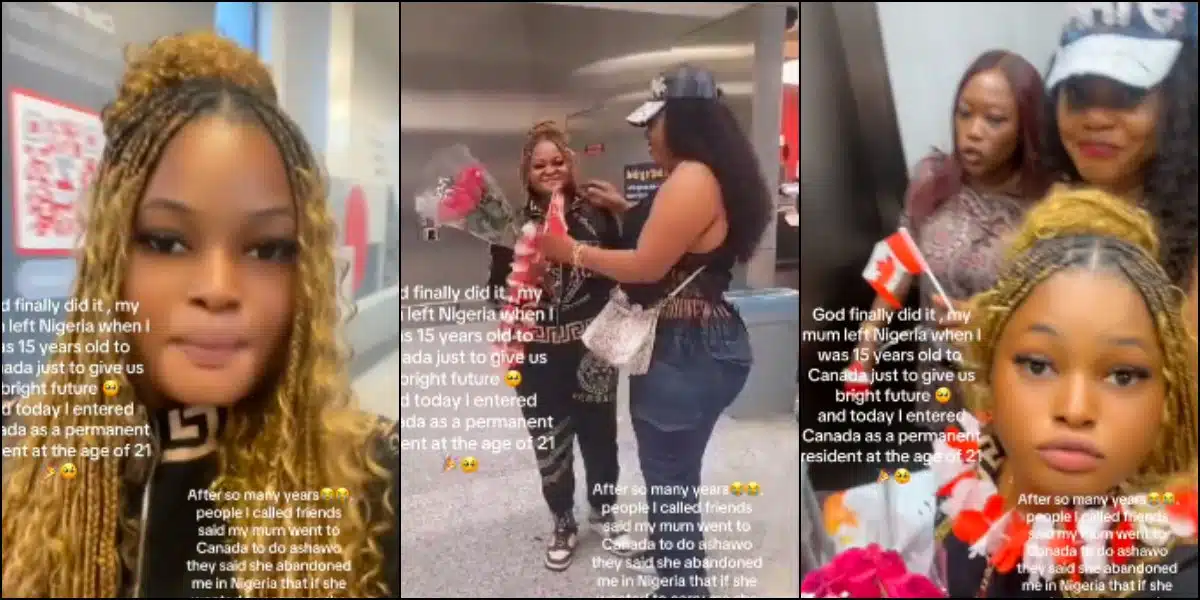 Lady reunites with her mother in Canada 6 years after she left her in Nigeria
