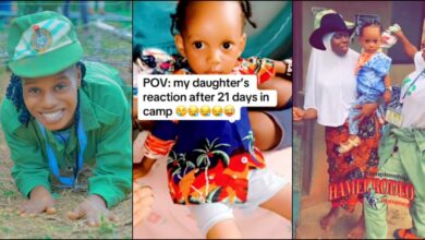 Lady cries out as her baby fails to recognize her, 21 days after returning from NYSC camp