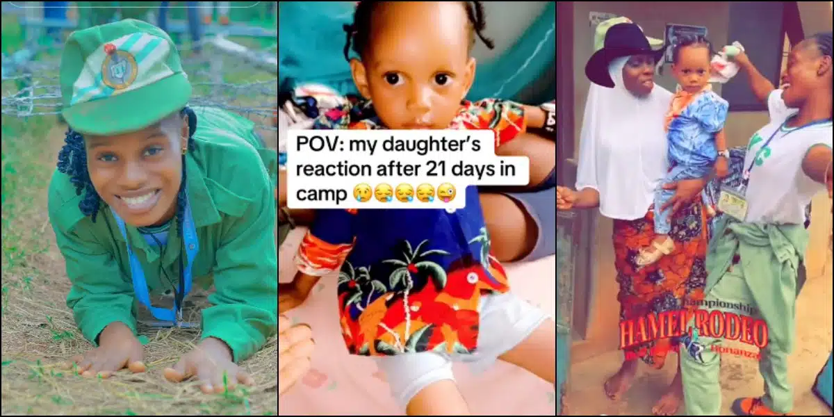 Lady cries out as her baby fails to recognize her, 21 days after returning from NYSC camp