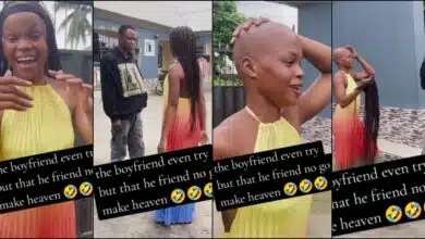 Man fumes as girlfriend shaves her hair after giving her N15K to plait