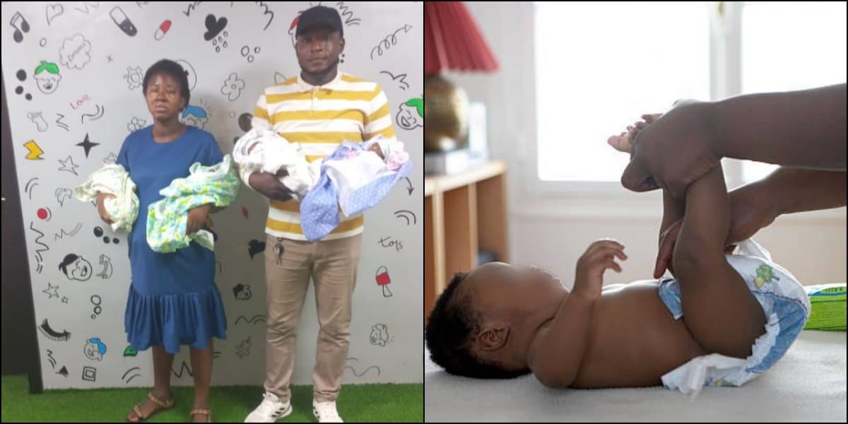 Man who welcomed quadruplets while trying for one last baby laments as they use up 105 diapers in 6 days