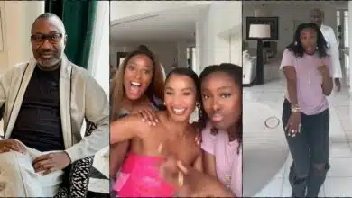 Femi Otedola hops on dance challenge with his three daughters