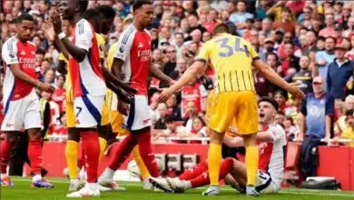 Arsenal 1-1 Brighton: Gunners held after Rice red card