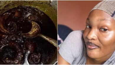 Beautiful lady’s first attempt at cooking Ogbono soup goes viral