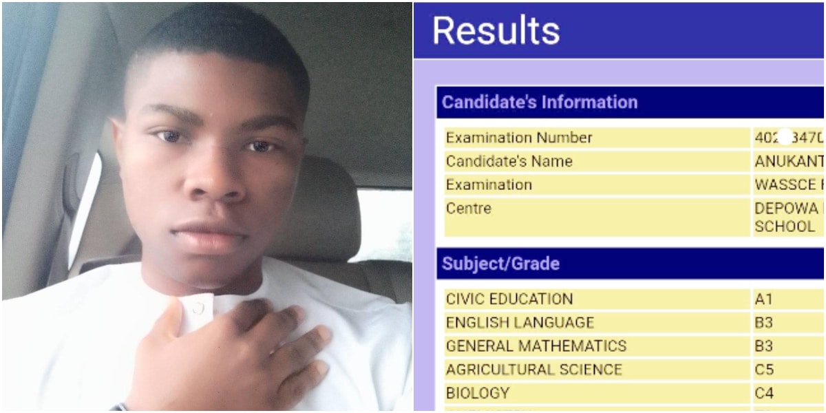 WAEC result of boy who wants to study medicine causes serious buzz online