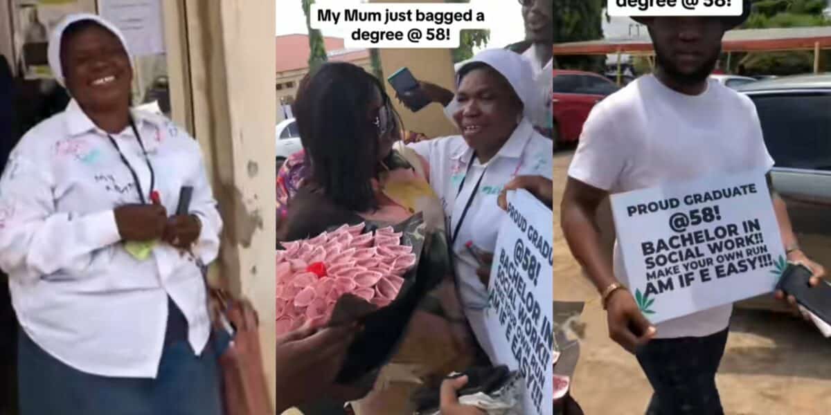 Man celebrates mom as she bags BSc degree at 58