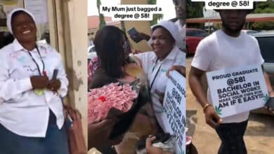 Man celebrates mom as she bags BSc degree at 58