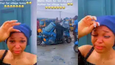 Lady burst into tears of joy as she escapes tragic accident